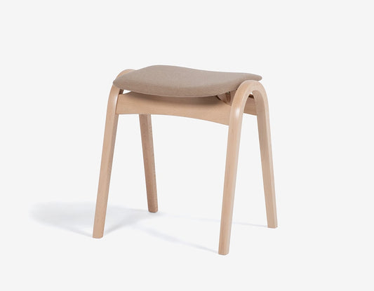 Good Design Award-winning bentwood stacking stool by Isamu Kenmochi
