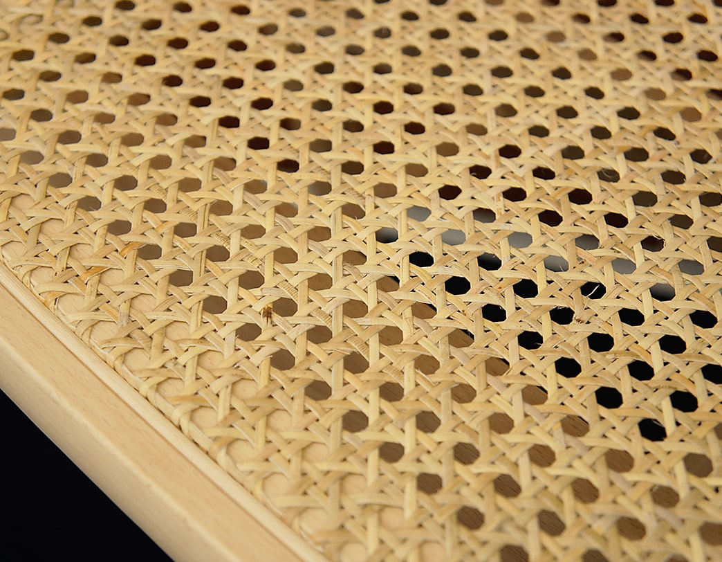 Rattan model of stacking bentwood stool designed by Isamu Kenmochi commemorating the 60th anniversary