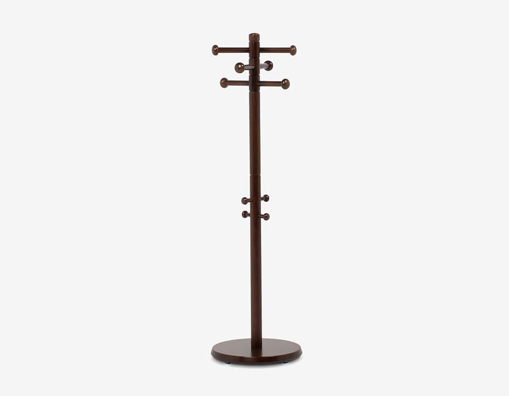 Compact beech wood clothes stand designed by Isamu Kenmochi
