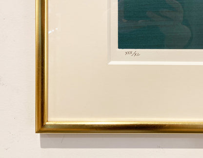 TETSUO MIZU / Lithograph "Chopin" gold frame