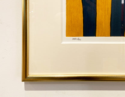 TETSUO MIZU / Lithograph "Volkswagen" gold frame
