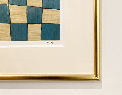 TETSUO MIZU / Lithograph "Volkswagen" gold frame
