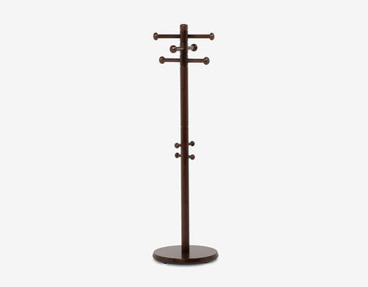 Compact beech wood clothes stand designed by Isamu Kenmochi