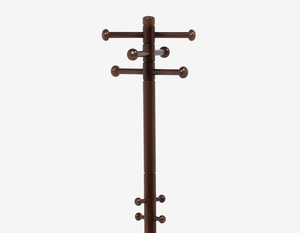 Compact beech wood clothes stand designed by Isamu Kenmochi