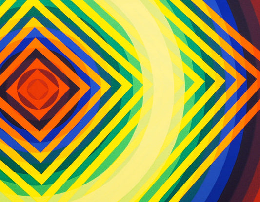 AY-O / Silk screen / Maru no naka no shikaku - Square in a Circle Ⅰ