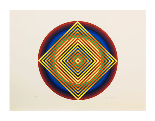 AY-O / Silk screen / Maru no naka no shikaku - Square in a Circle Ⅱ