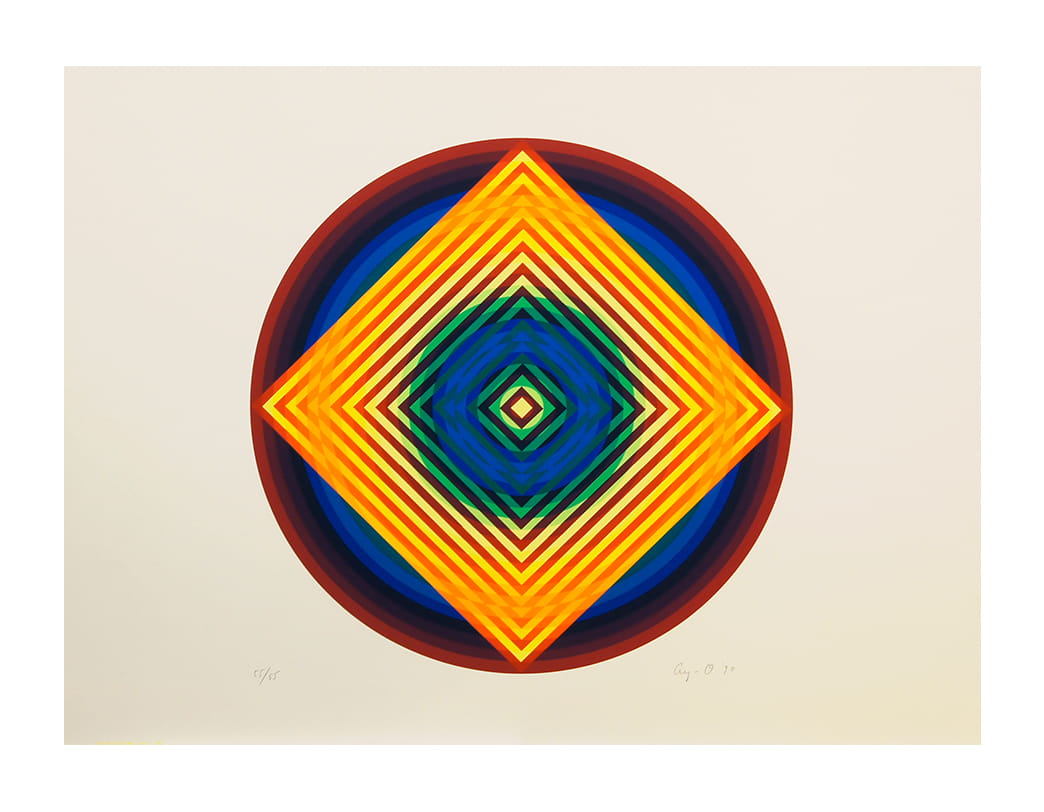 AY-O / Silk screen / Maru no naka no shikaku - Square in a Circle Ⅲ