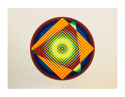 AY-O / Silk screen / Maru no naka no sanshikaku - Triangle and Square in a Circle