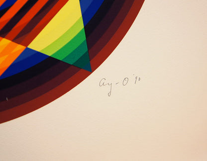 AY-O / Silk screen / Maru no naka no sanshikaku - Triangle and Square in a Circle