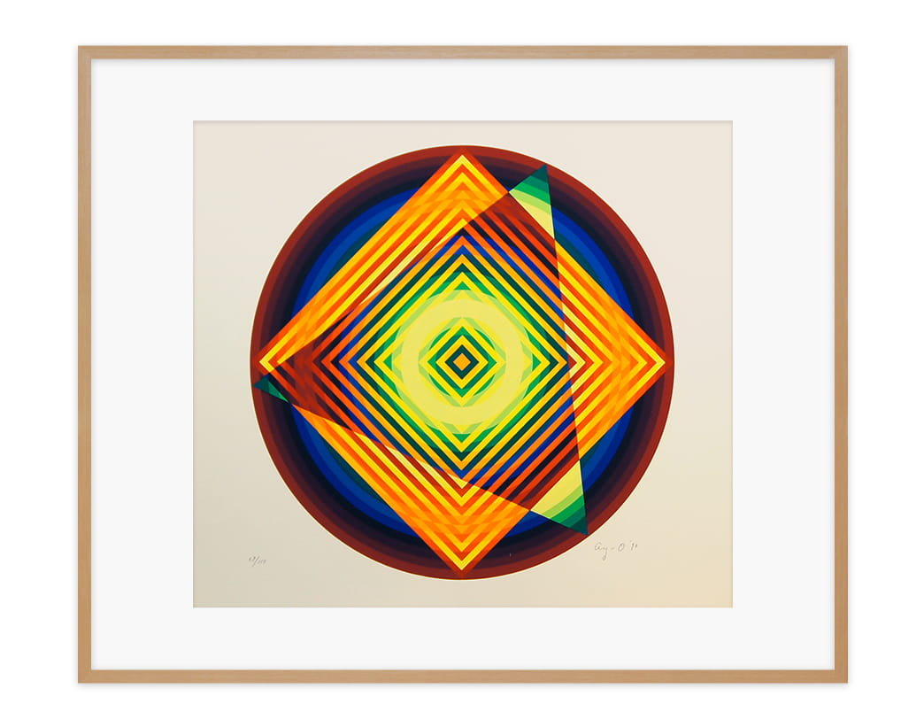 AY-O / Silk screen / Maru no naka no sanshikaku - Triangle and Square in a Circle