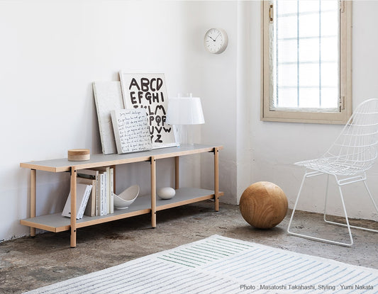 Kenji Ito / LOG / Wide 2-Tier Beech Wood Shelf