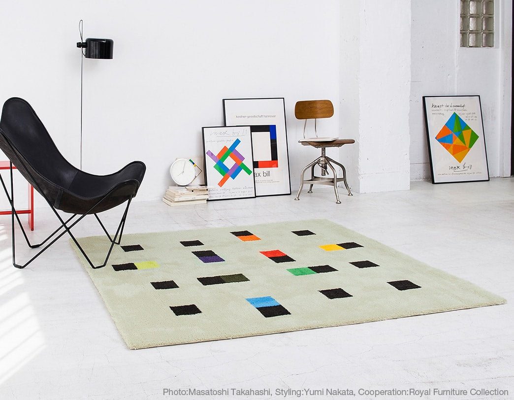 Max Bill / Wool Graphic Rug "colorful accents"
