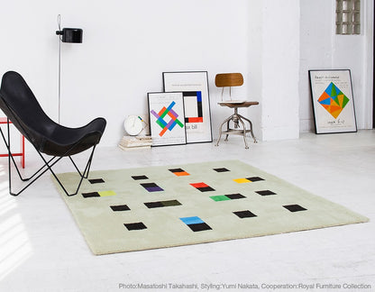 Max Bill Wool Rug / colorful accents