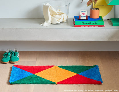 Max Bill / Acrylic Graphic Rug "rotating four colored double cores."