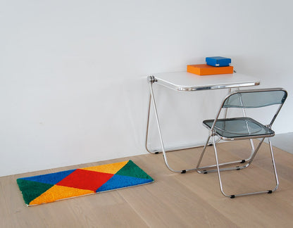 Max Bill / Acrylic Graphic Rug "rotating four colored double cores."