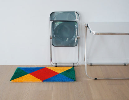 Max Bill / Acrylic Graphic Rug "rotating four colored double cores."