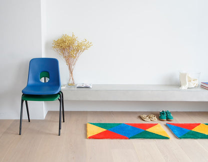 Max Bill / Acrylic Graphic Rug "rotating four colored double cores."