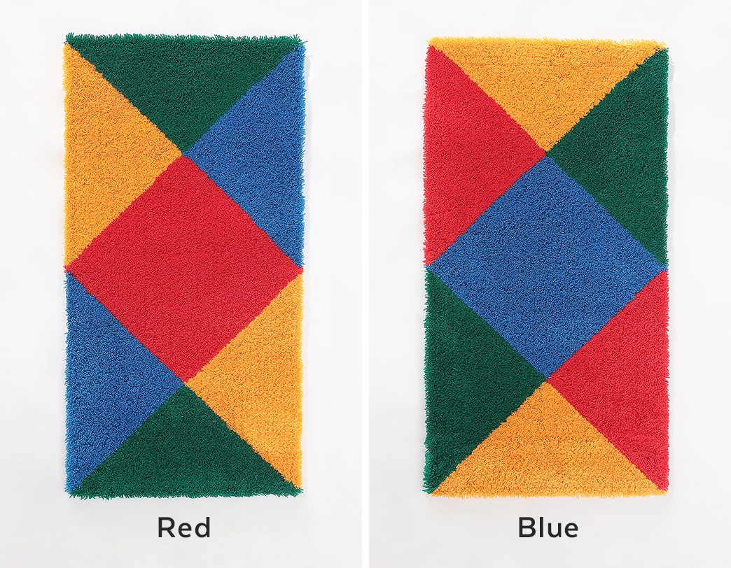 Max Bill / Acrylic Graphic Rug "rotating four colored double cores."